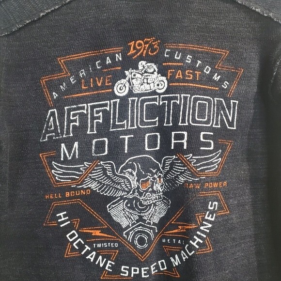 Affliction long sleeve Reversible skull waffle thermal long sleeve size med - Picture 2 of 13